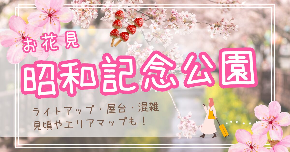 昭和記念公園の桜2025ライトアップ,屋台情報！菜の花の見頃や混雑,エリアマップも！